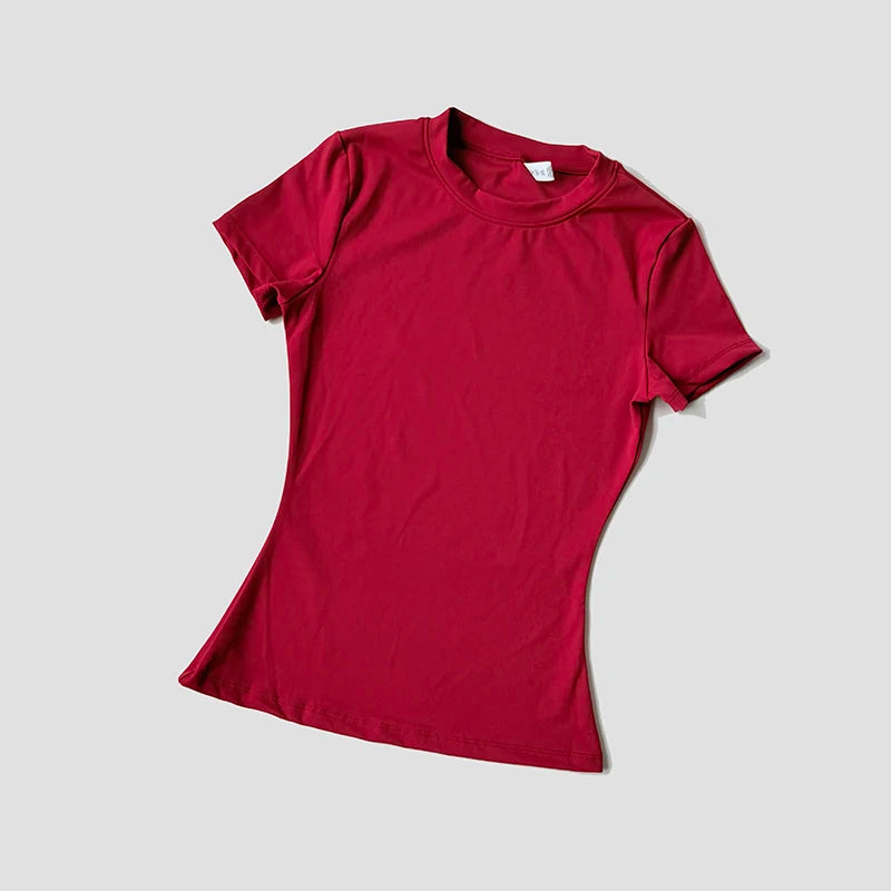 Women Yoga Top Seamless Sport Shirt Short Sleeve Gym Wear