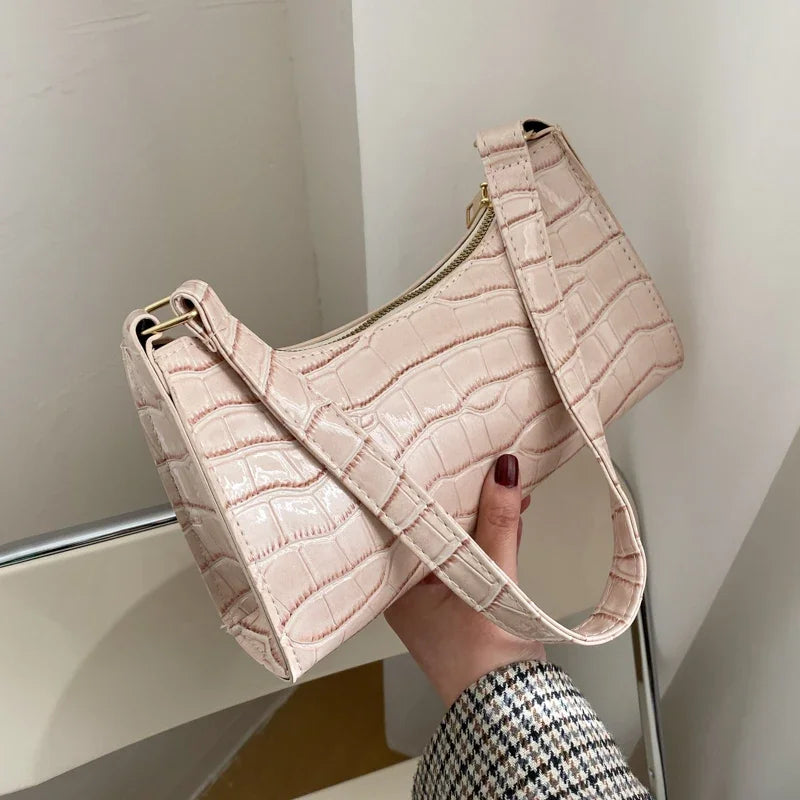 Retro Alligator Pattern Small PU Leather Handbags For Women