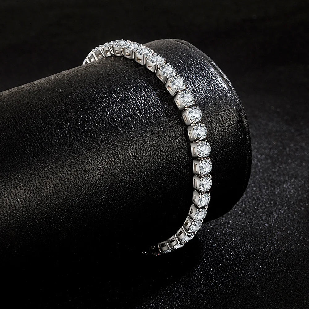S925 Sterling Silver Zirconia Tennis Bracelet Women 16-20cm