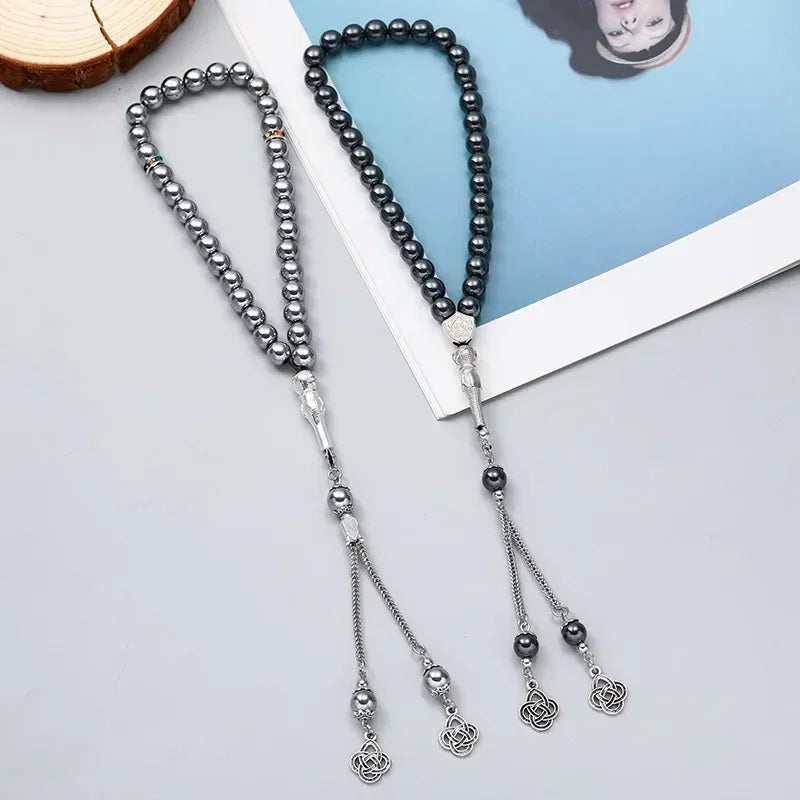 New 8 Cm 33 Black Gallstone Muslim Prayer Beads Unisex (Copy)