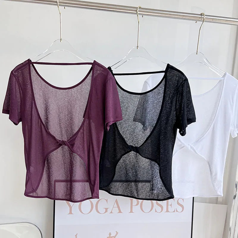 Womens Gym Tank Top Open Back Yoga Workout Wear For Women