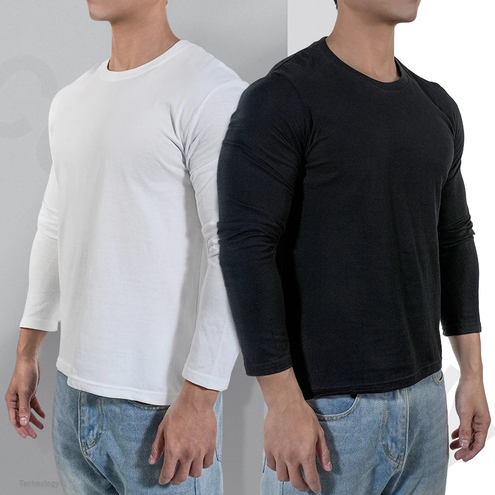 Men's Cotton Long Sleeve T Shirt Classic Fit For Everyday