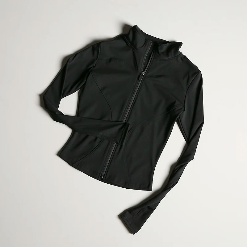 New Slim Winter Yoga Jacket For Women Long Sleeve Top