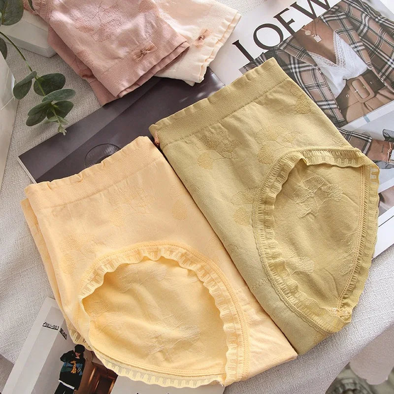 2 Pack Lace Wavy Trim Panties Womens Comfort Underwear