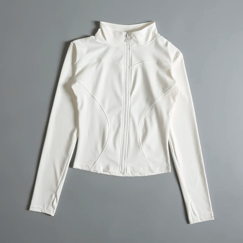 New Slim Winter Yoga Jacket For Women Long Sleeve Top