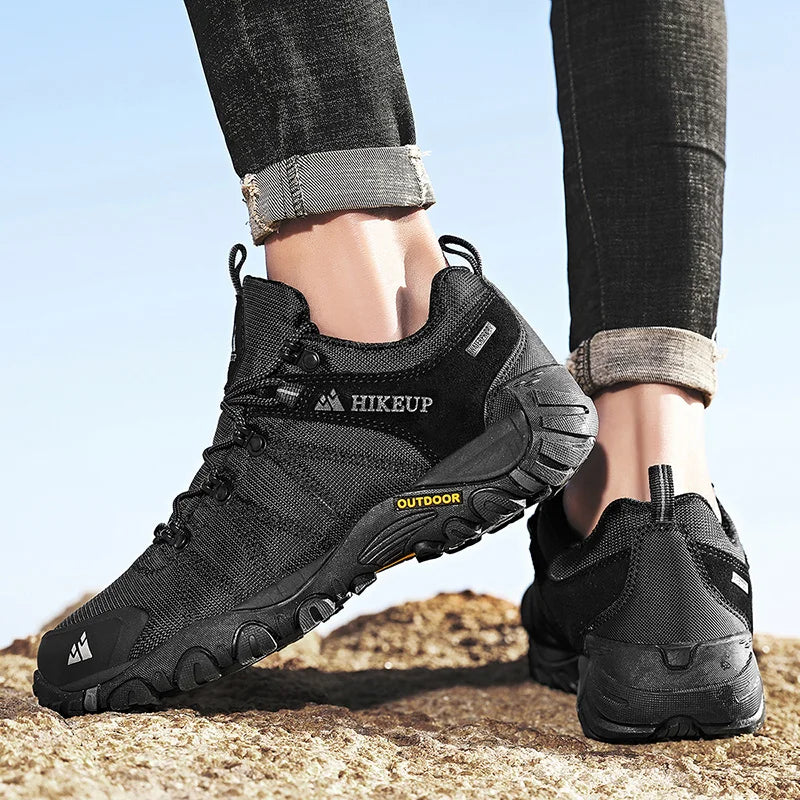 HikeUp Men Hiking Shoes Splashproof Outdoor Wear Resistant