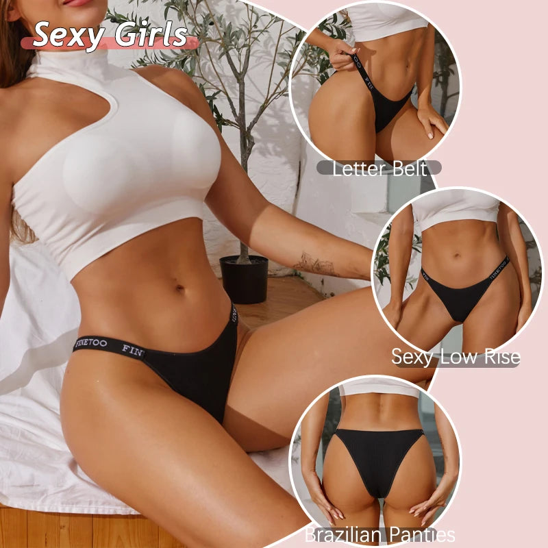 Cotton Brazilian Panties For Women Low Waist Lingerie Set