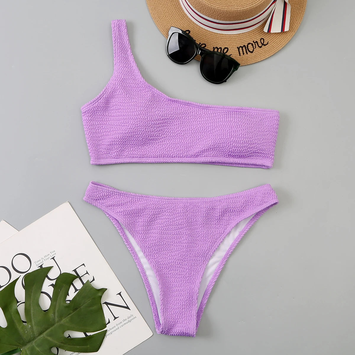 One Shoulder Bikinis 2025 Womens Sexy Brazilian Swimsuit