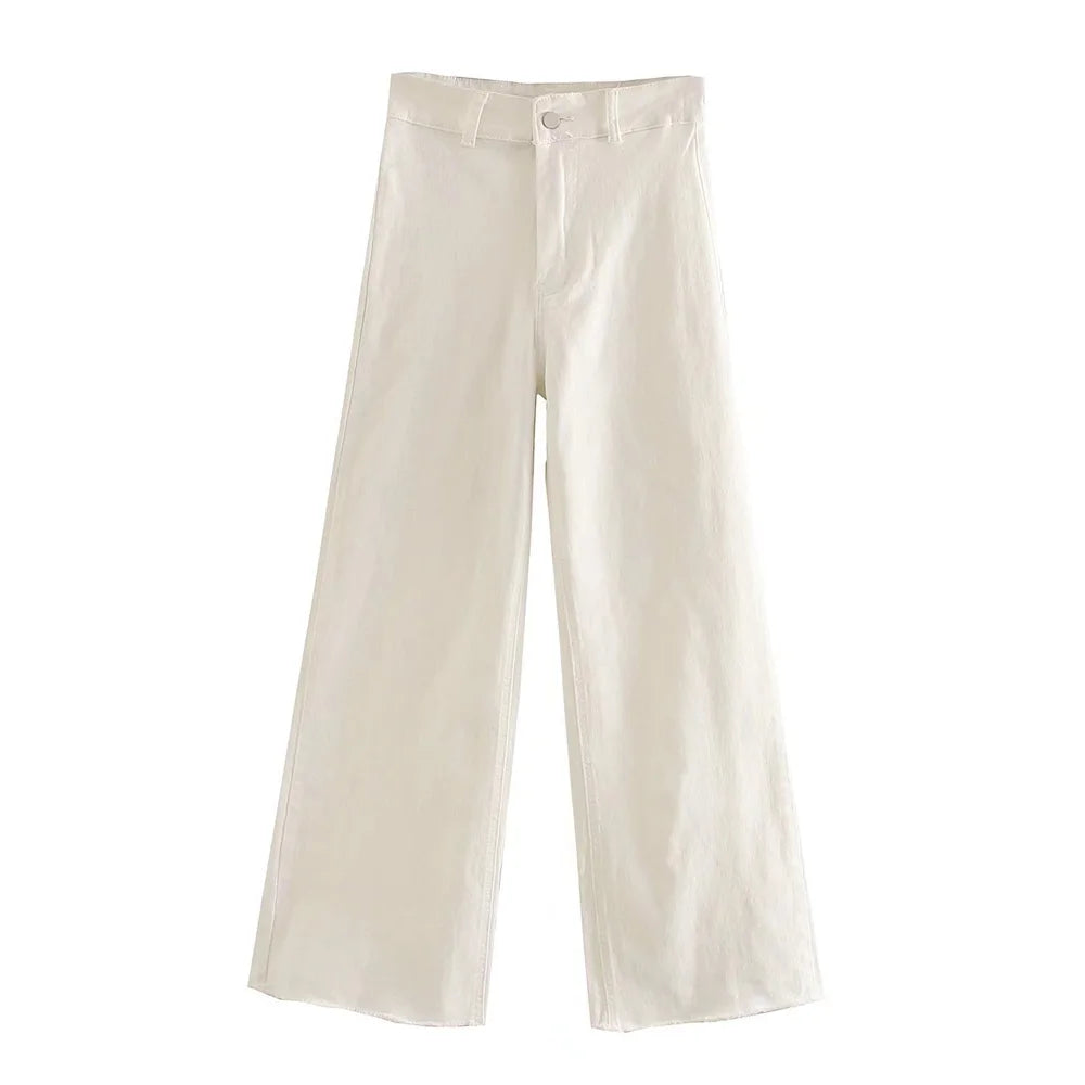 New Womens High Waist Straight Wide Leg Jeans 2023 Fashion