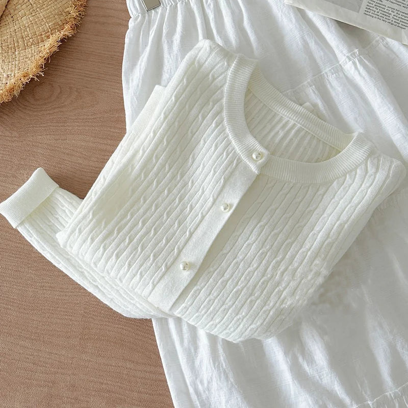 Elegant Long Sleeve Knitwear Cardigan For Women Winter