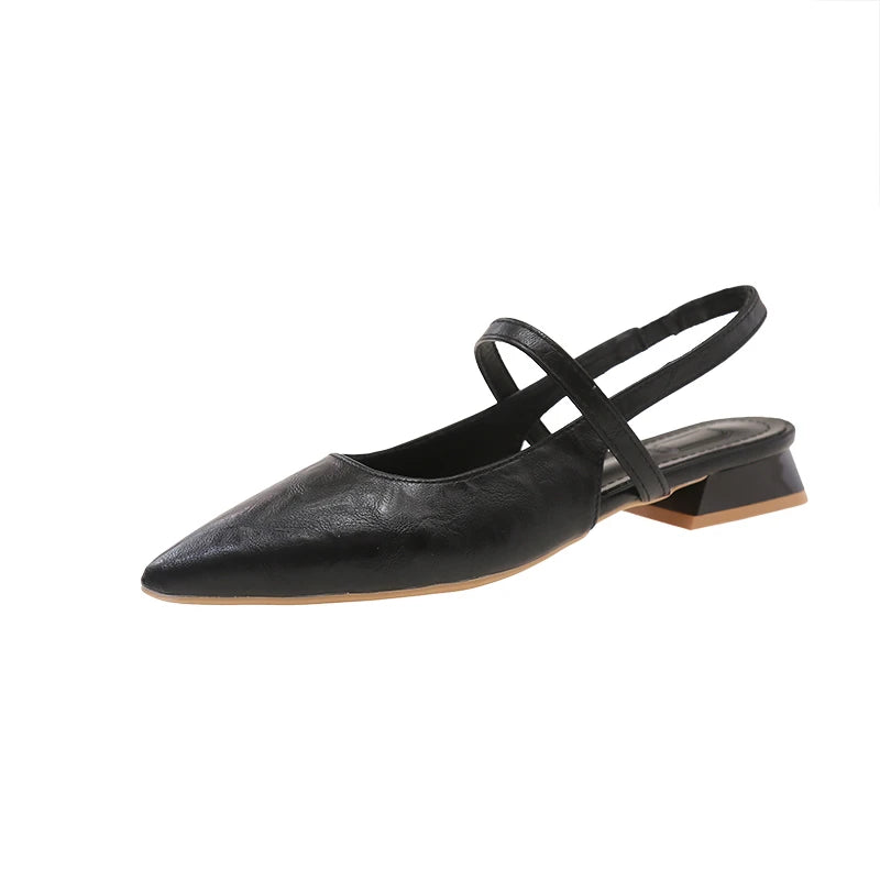 Women Patent Leather One Line Buckle Strap Cat Heel Sandals