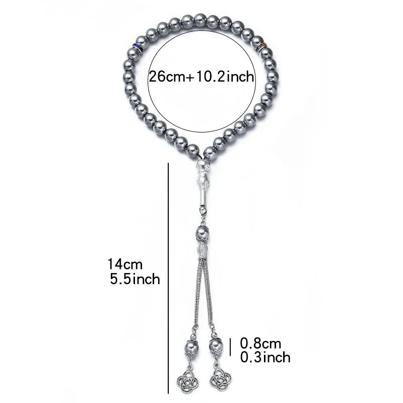 New 8 Cm 33 Black Gallstone Muslim Prayer Beads Unisex (Copy)