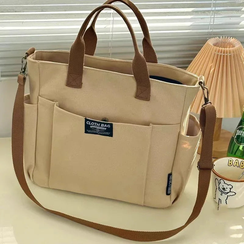 Urban Minimalist Canvas Tote For Female Students Everyday