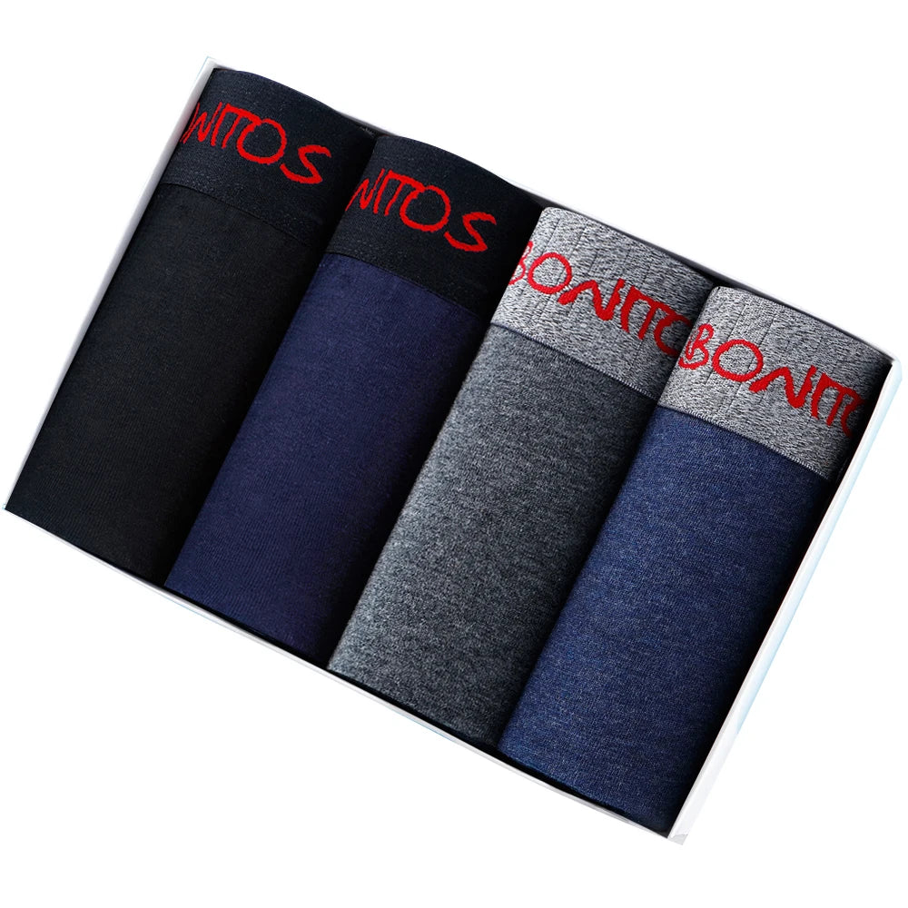 4 Pack Mens Boxer Shorts Cotton Underwear Set Soft Comfort