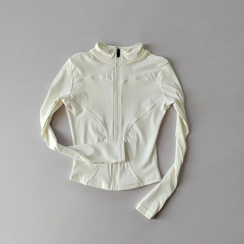 New Slim Winter Yoga Jacket For Women Long Sleeve Top