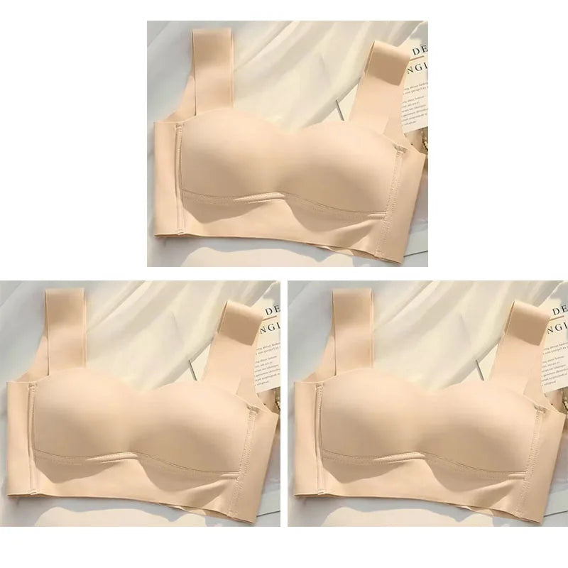 Three Pack Ice Silk Wireless Bralette Set For Women